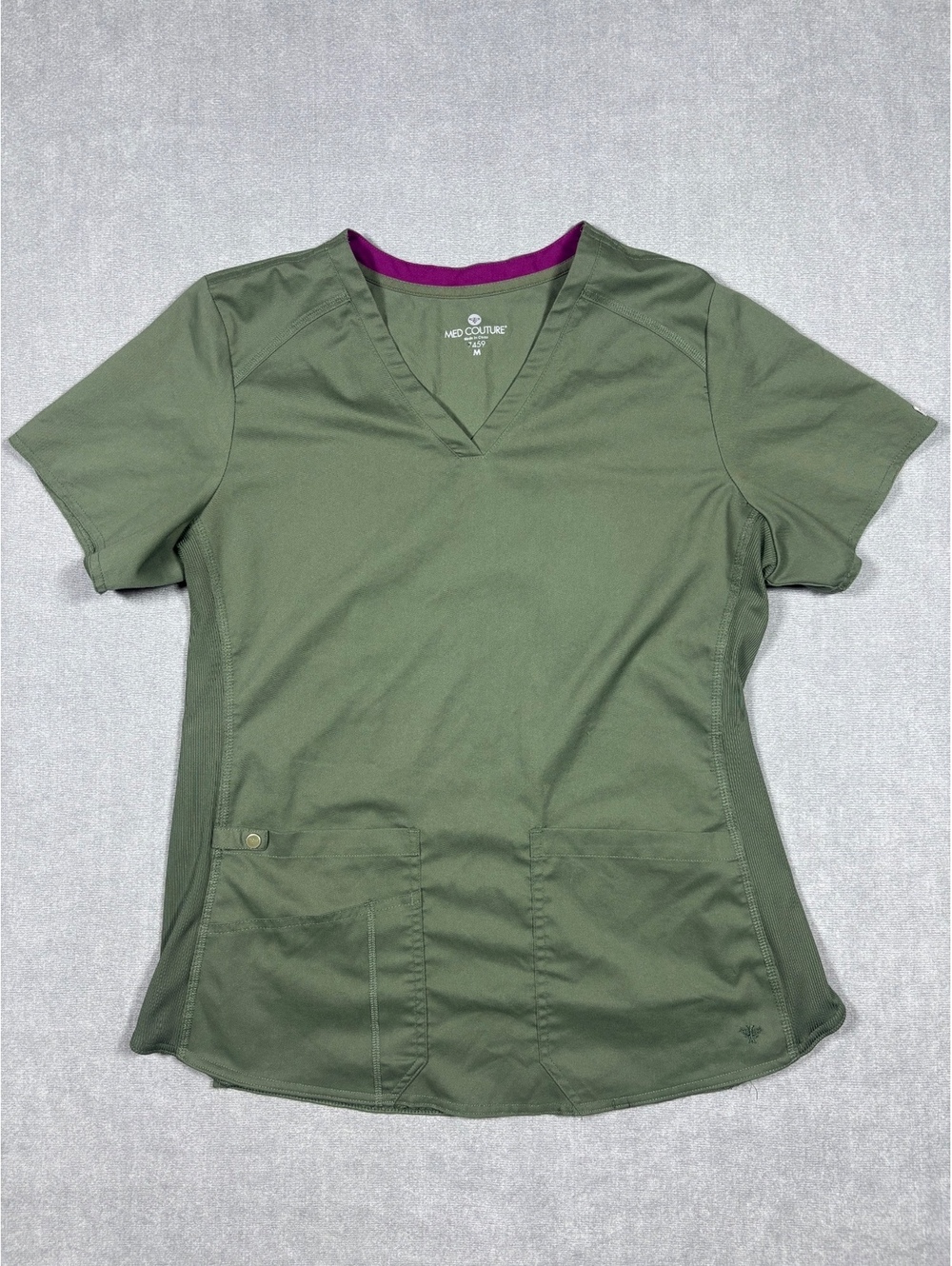 Med Couture Touch Scrub Top Women's Medium Olive Green 7459